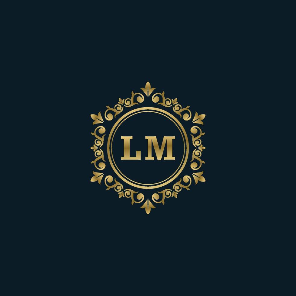 logotipo da letra lm com modelo de ouro de luxo. modelo de vetor de logotipo de elegância.
