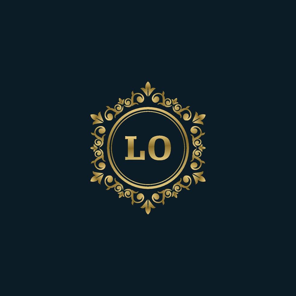 logotipo da letra lo com modelo de ouro de luxo. modelo de vetor de logotipo de elegância.