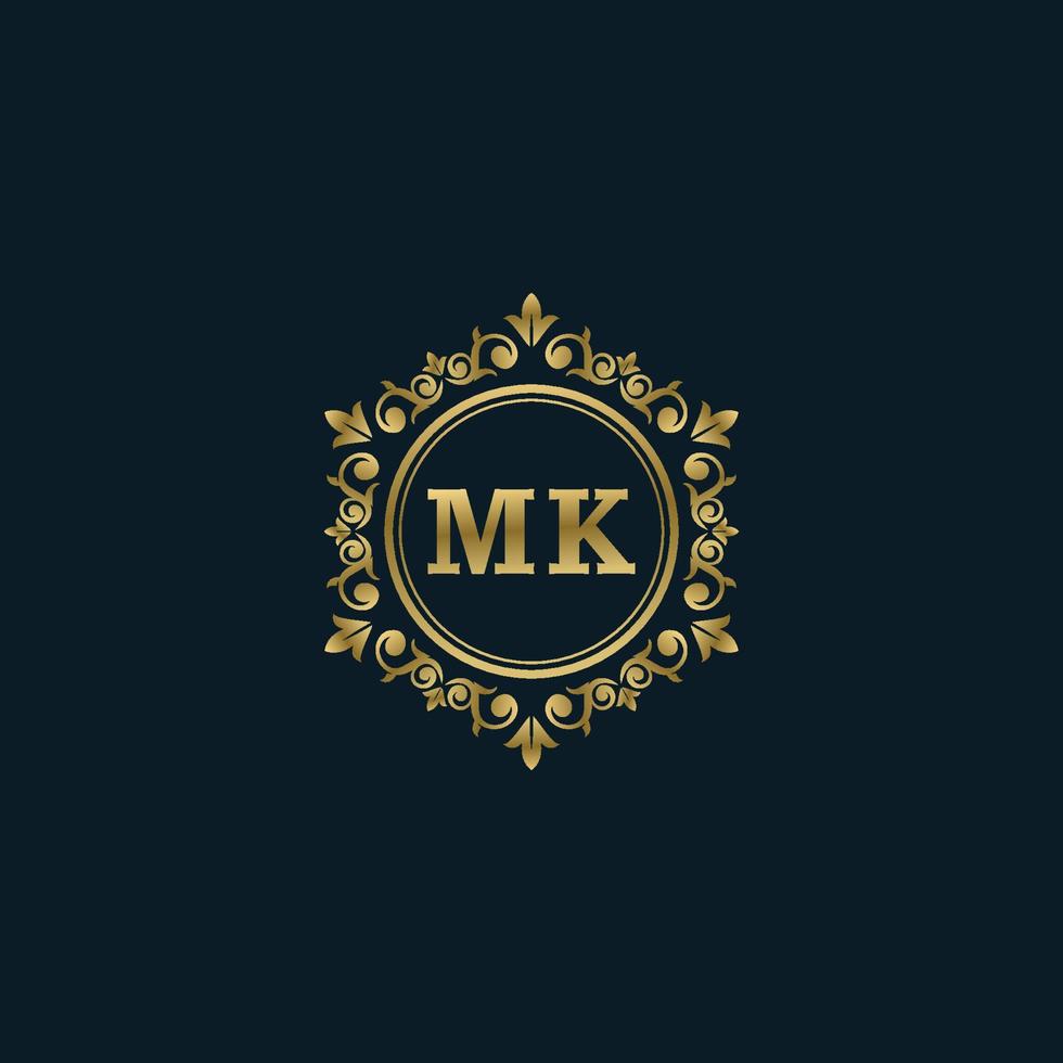 logotipo da letra mk com modelo de ouro de luxo. modelo de vetor de logotipo de elegância.