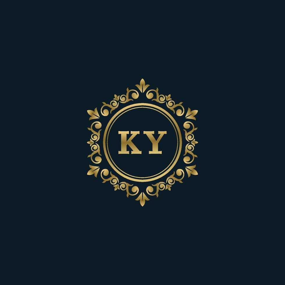 logotipo da letra ky com modelo de ouro de luxo. modelo de vetor de logotipo de elegância.