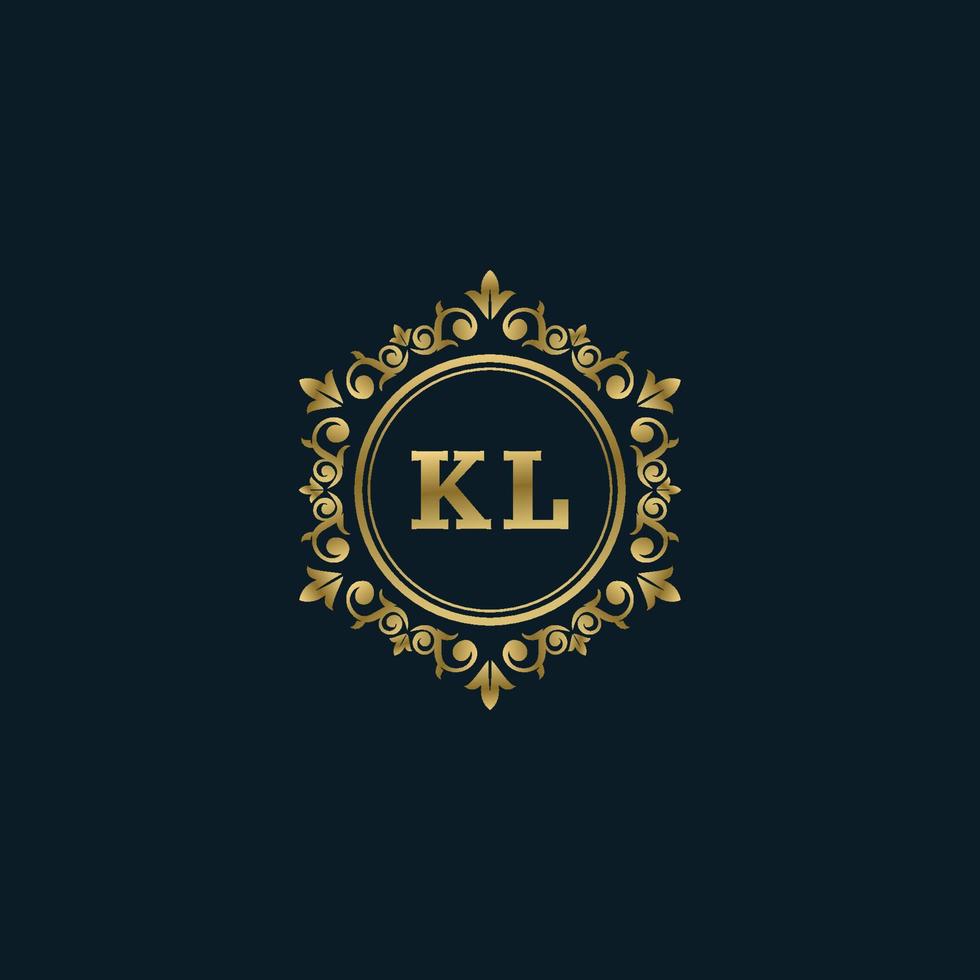 logotipo da letra kl com modelo de ouro de luxo. modelo de vetor de logotipo de elegância.