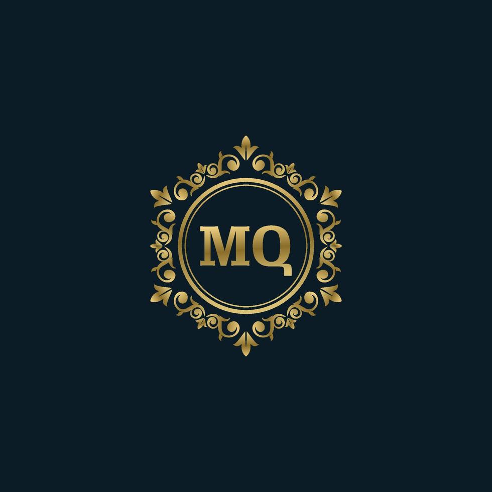 logotipo da letra mq com modelo de ouro de luxo. modelo de vetor de logotipo de elegância.