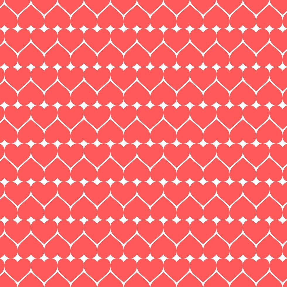 padrões sem emenda em um padrão de coração vermelho para planos de fundo e texturas. vetor