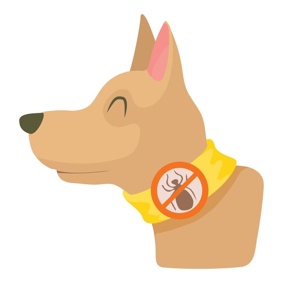 ícone de coleira de cachorro, estilo cartoon vetor