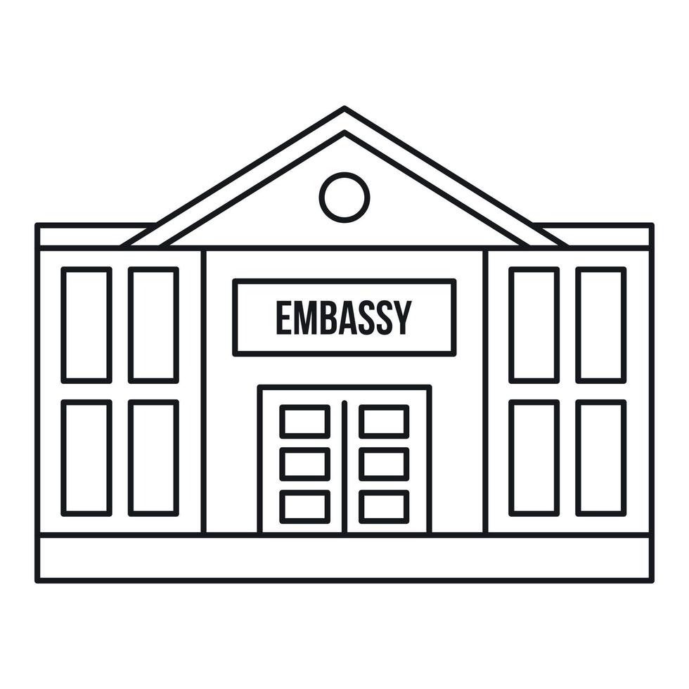 ícone da embaixada, estilo de estrutura de tópicos vetor