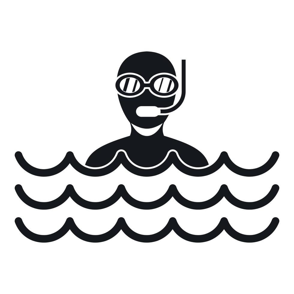 homem com ícone de mergulho, estilo simples vetor