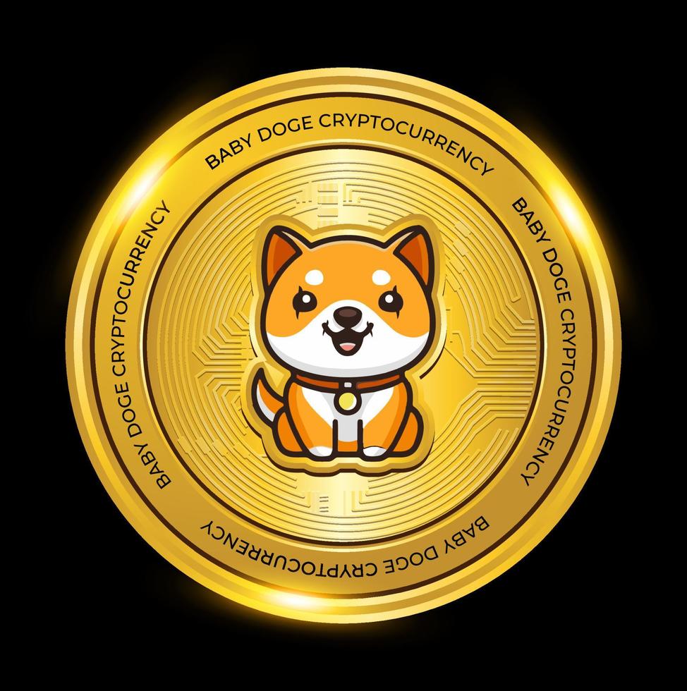 símbolo de criptomoeda de moeda baby doge vetor