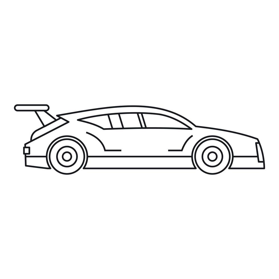 ícone de carro de corrida, estilo de estrutura de tópicos vetor