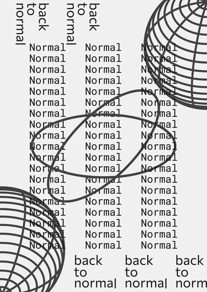 de volta ao pôster normal com design de brutalismo. cartaz de design de brutalismo de volta ao normal. vetor