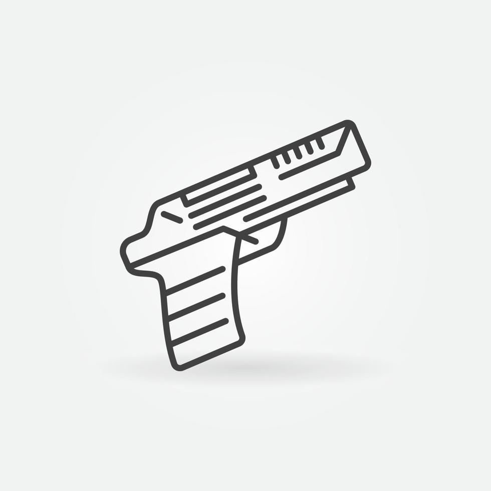 ícone de linha de conceito de vetor de pistola ou revólver