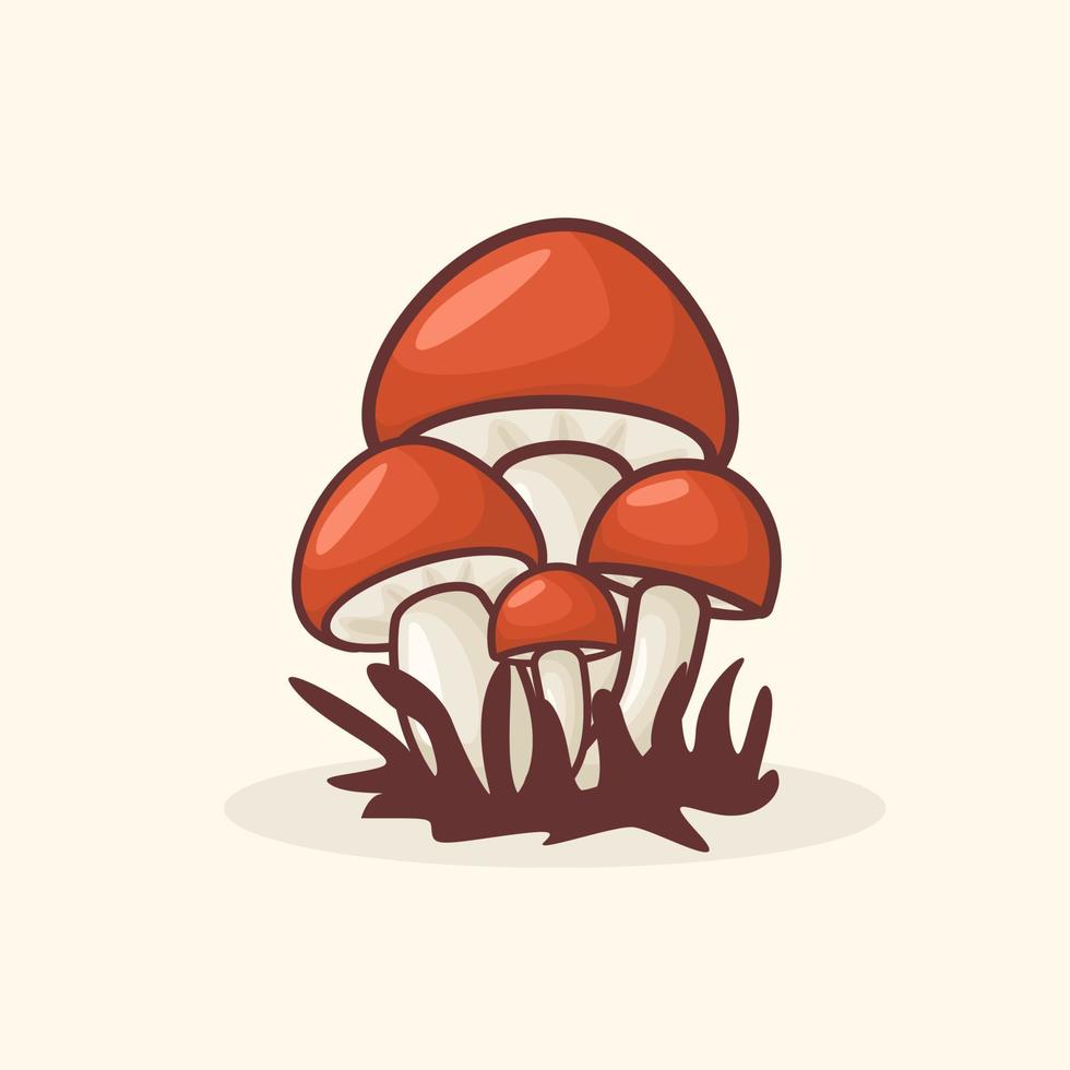 ilustração vetorial de planta de cogumelo design bonito dos desenhos animados vetor