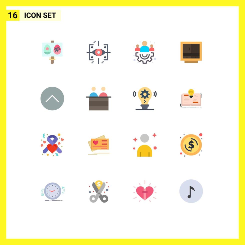 conjunto de cores planas de interface móvel de 16 pictogramas de arquivos de grupo de móveis de armazenamento pacote editável de negócios de elementos de design de vetores criativos