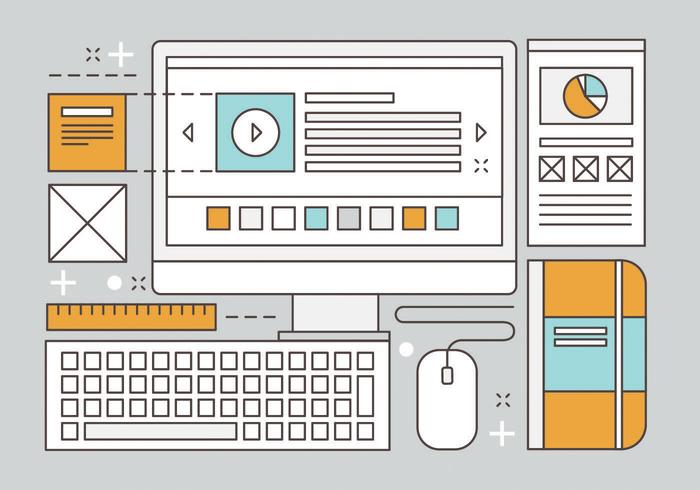 Free Vector Linear Escritório Elements