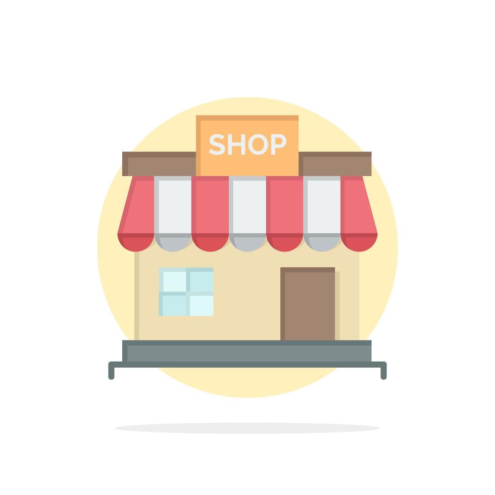 loja loja online mercado abstrato círculo fundo ícone de cor plana vetor