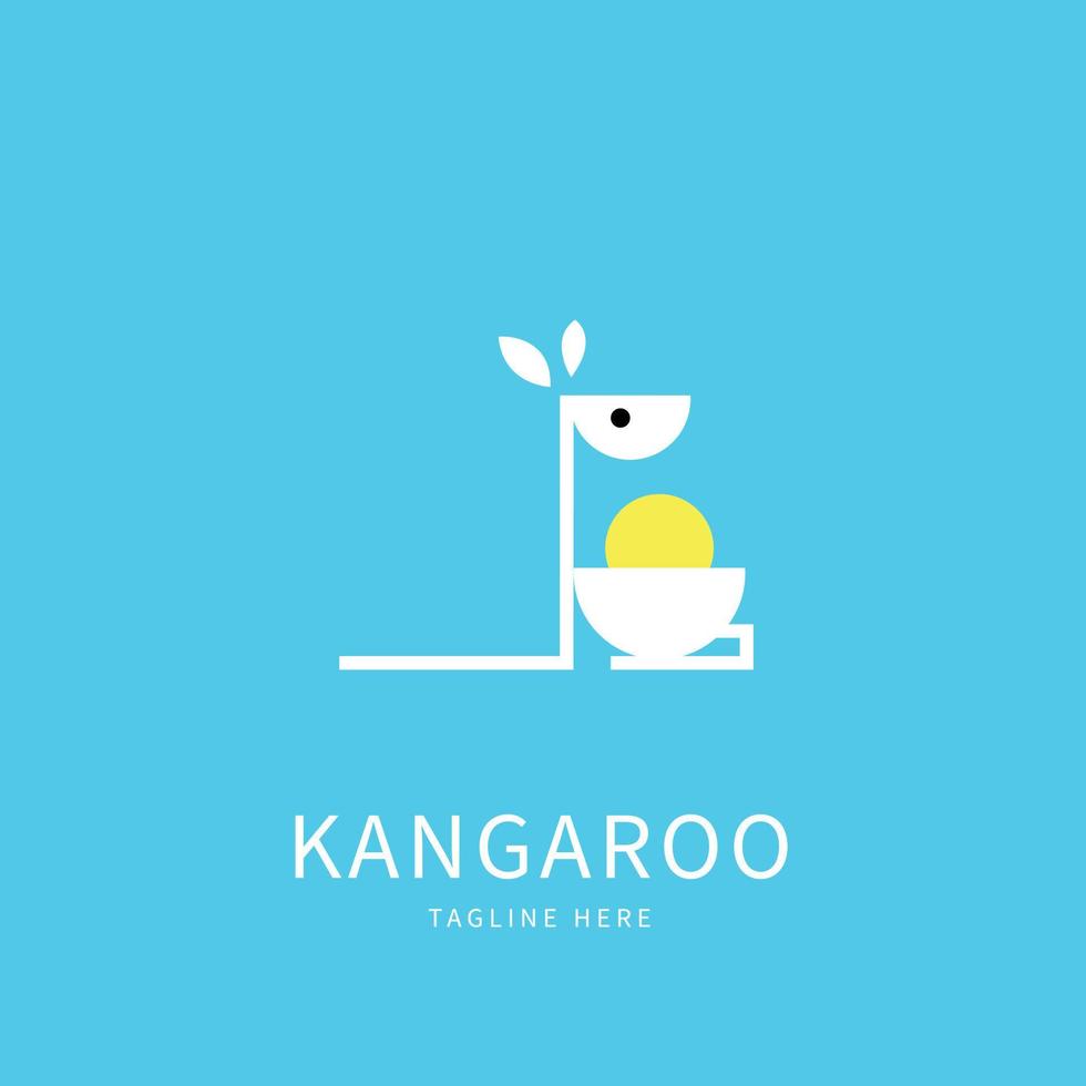 ilustração de logotipo vetorial desenho animado de mascote canguru australiano vetor