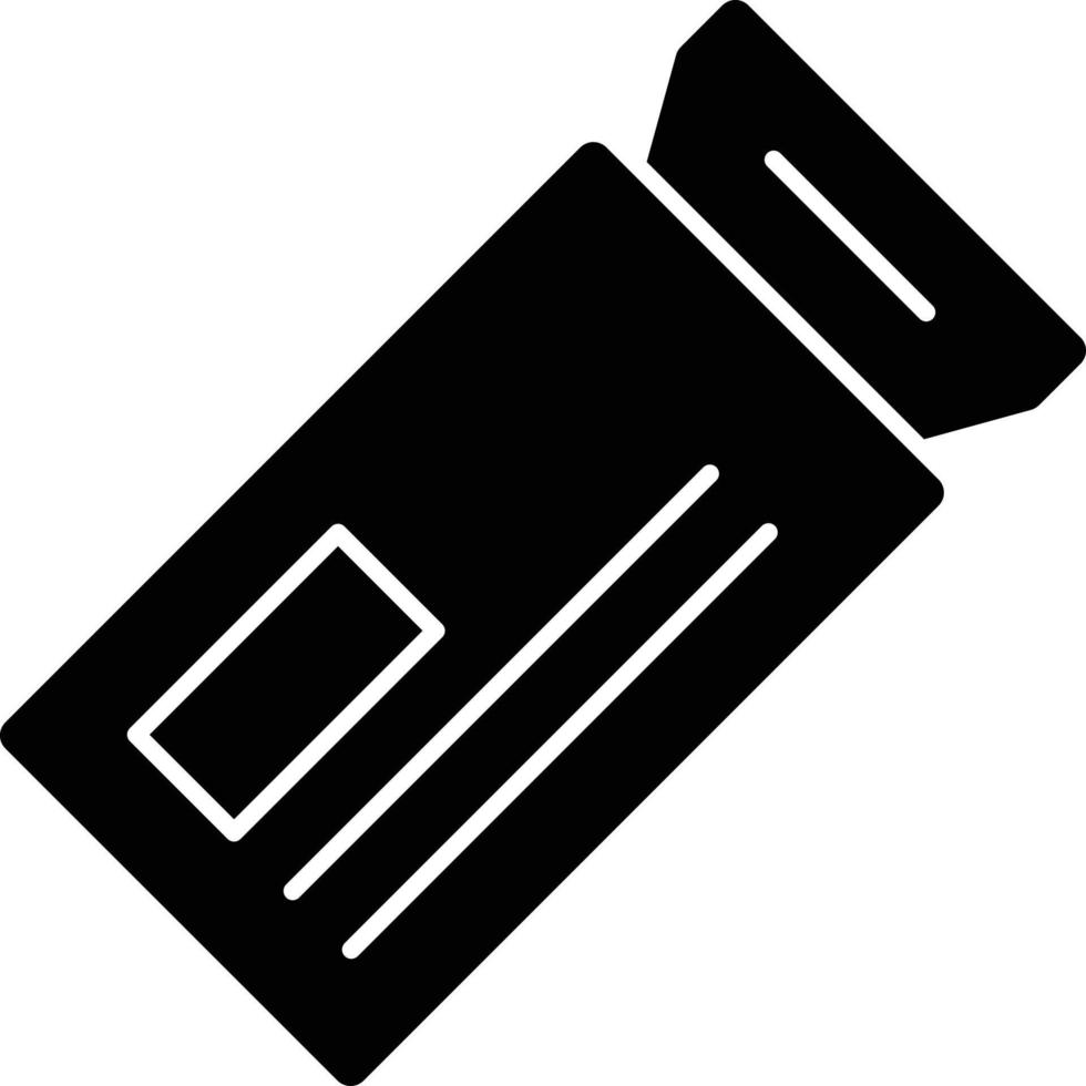 ícone de glifo de bilhete vetor