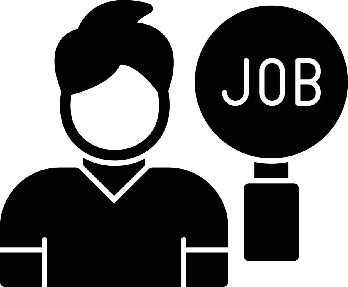 ícone de glifo de pesquisa de emprego vetor