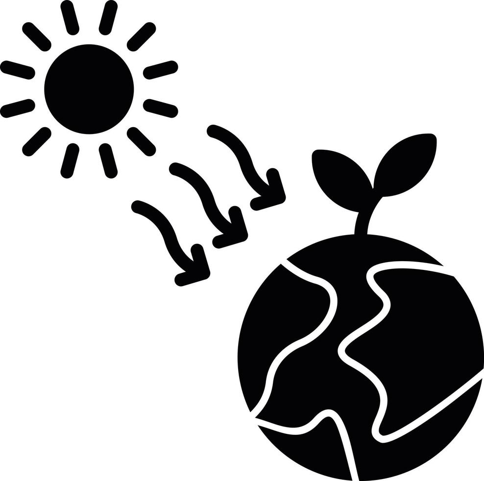 ícone de glifo de radiação solar vetor