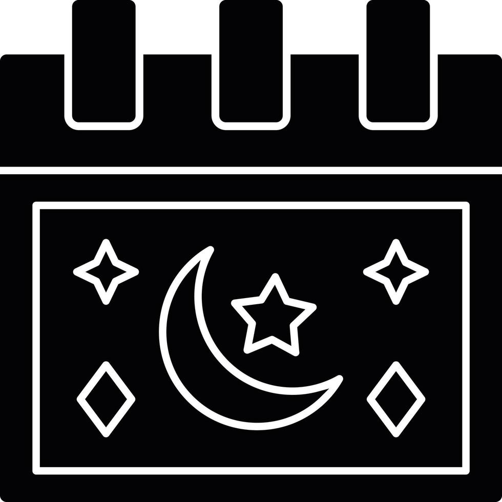 ícone de glifo do calendário do ramadã vetor