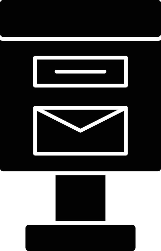 ícone de glifo de caixa postal vetor