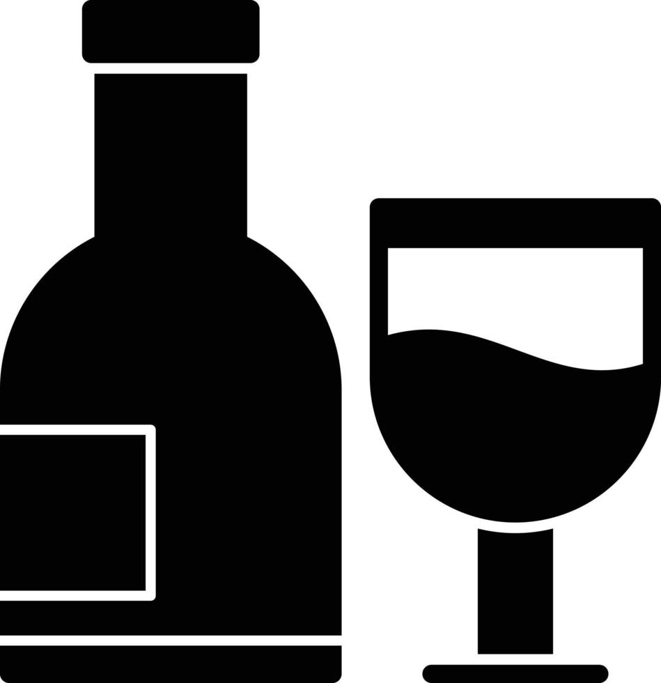 ícone de glifo de bebida alcoólica vetor