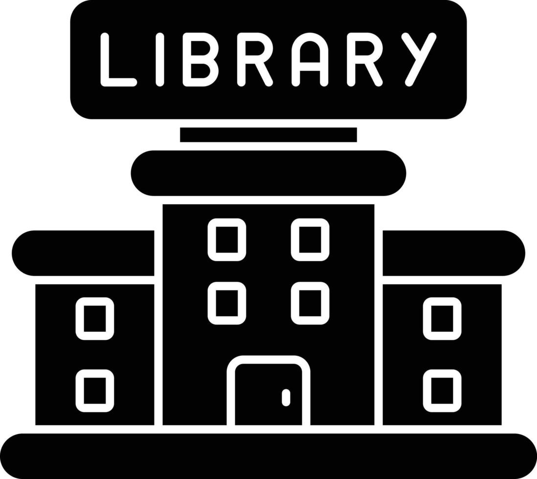 ícone de glifo de biblioteca vetor