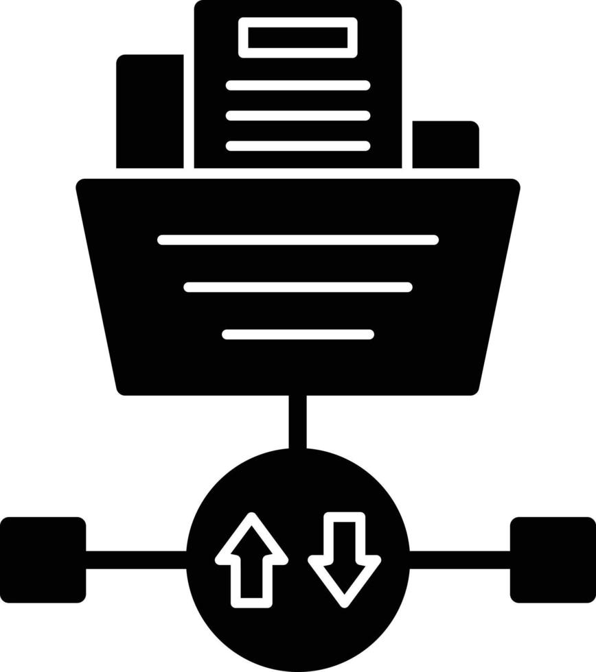 ícone de glifo do protocolo de transferência de arquivos vetor