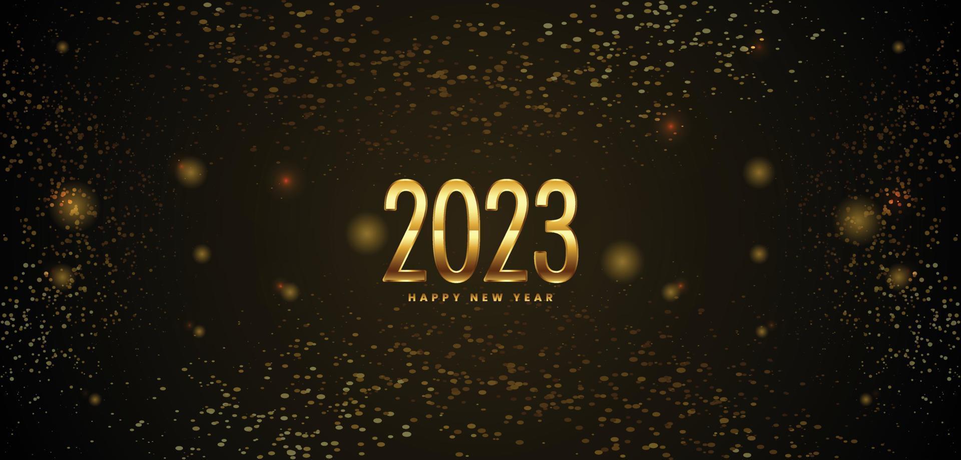 2023 feliz ano novo título de celebração, banner ou fundo de papel de parede vetor