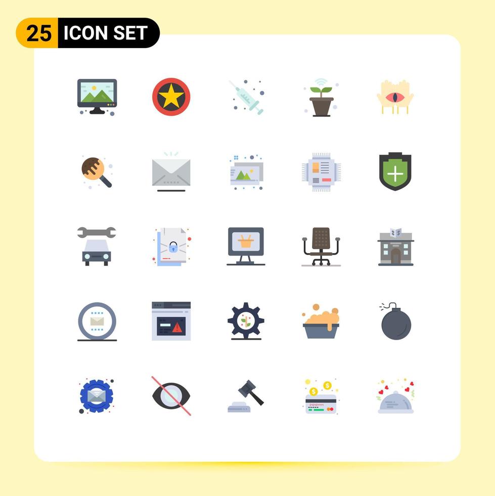 conjunto de 25 sinais de símbolos de ícones de interface do usuário modernos para coisas de conspiração classificar elementos de design de vetores editáveis de internet natureza