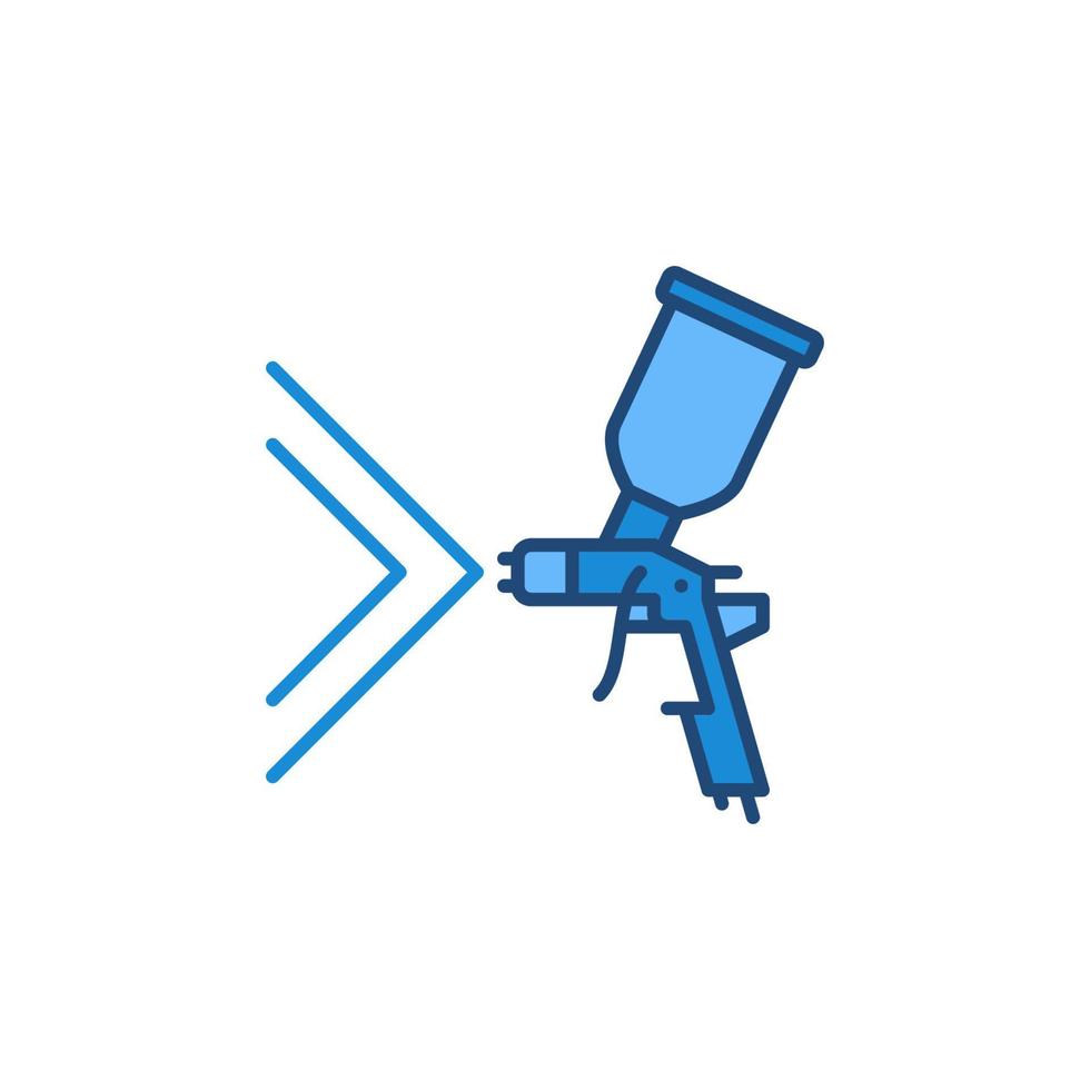 ícone azul da pistola de pulverização - sinal de pintura corporal automática vetorial vetor