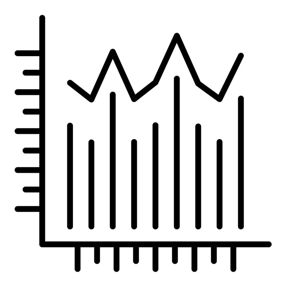 ícone da linha do gráfico de ações vetor