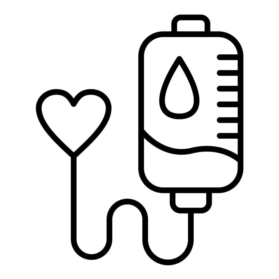 ícone de linha de doação de sangue vetor