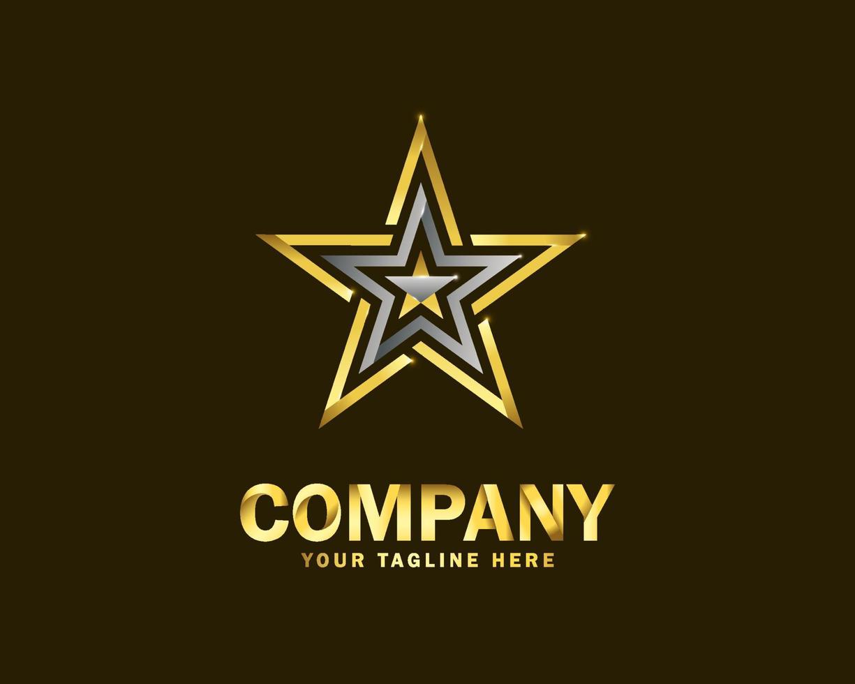 modelo de design de logotipo de estrela dourada de luxo vetor