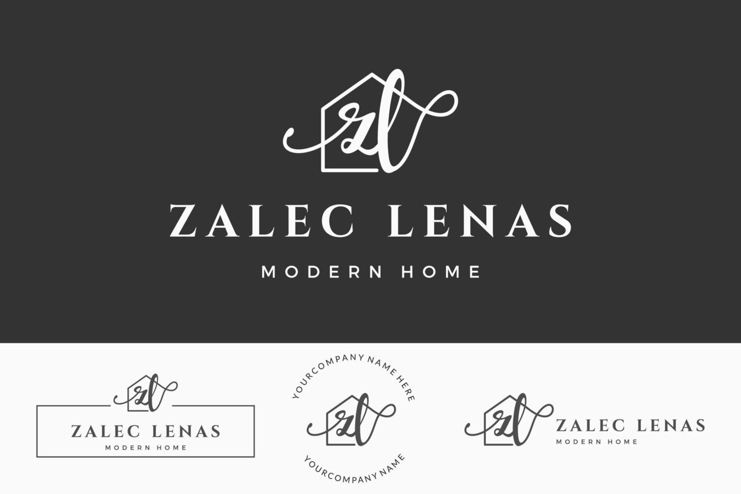 letra inicial zl z logotipo imobiliário. casa, casa, propriedade, construção de coleção de design vetorial vetor