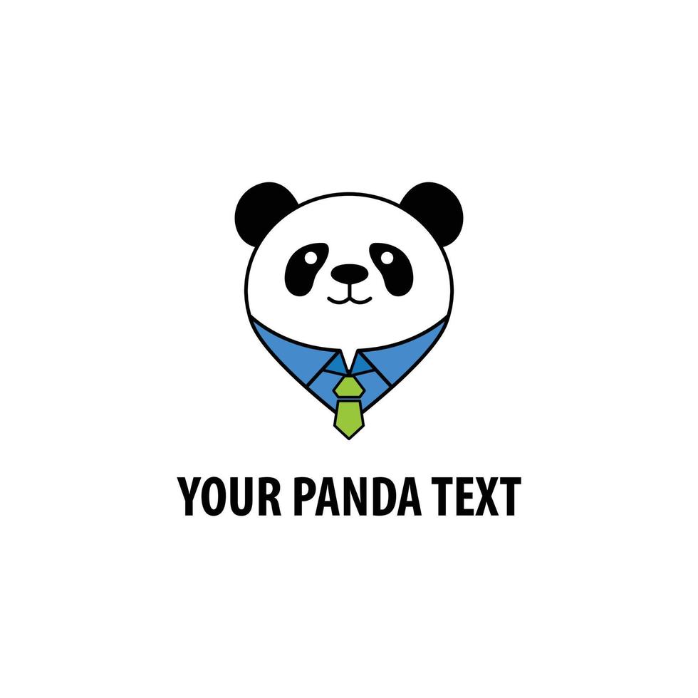 logotipo de panda bonito dos desenhos animados vetor