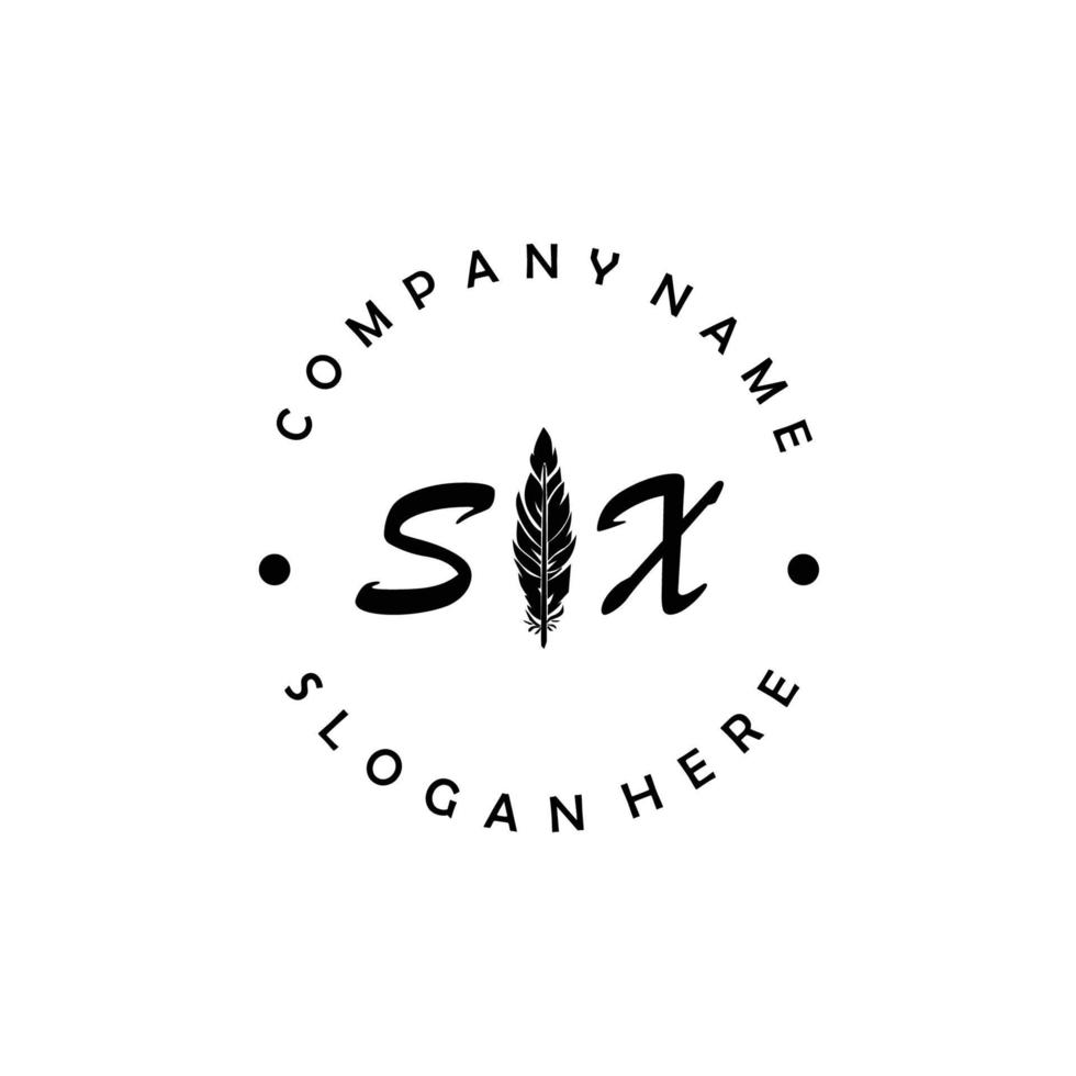 letra inicial sx logotipo elegante marca da empresa luxo vetor