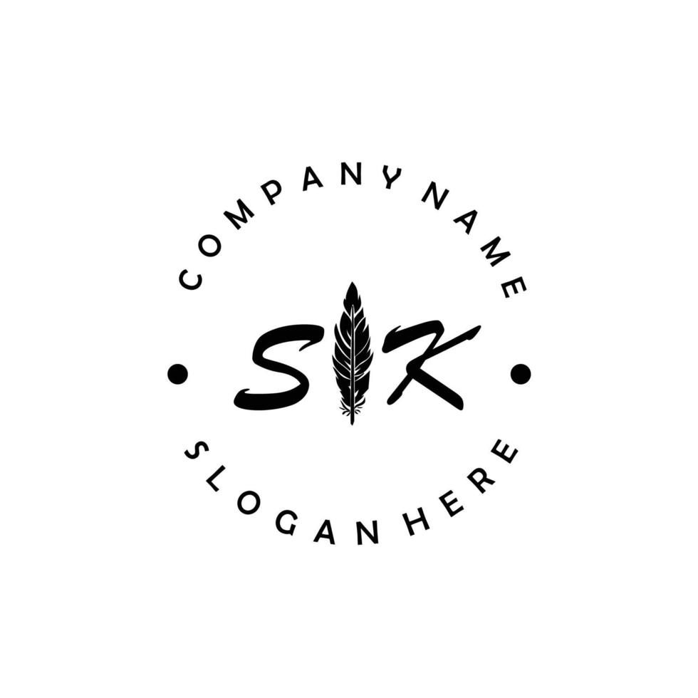 letra inicial sk logotipo elegante marca da empresa luxo vetor