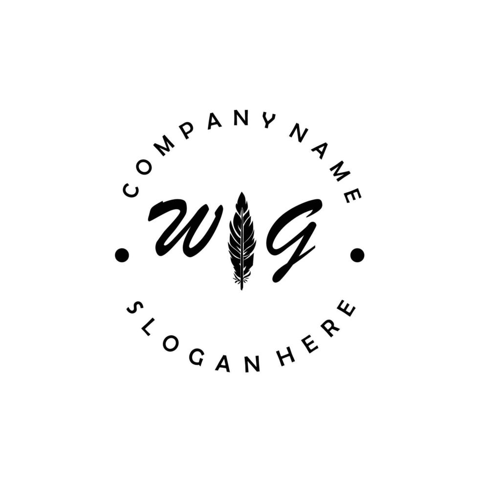 letra wg inicial logotipo elegante marca da empresa luxo vetor