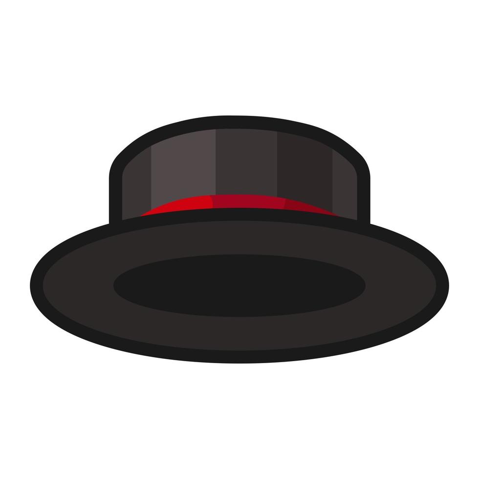 chapéu de cilindro de cavalheiro ícone de tamanho grande para sorriso emoji vetor