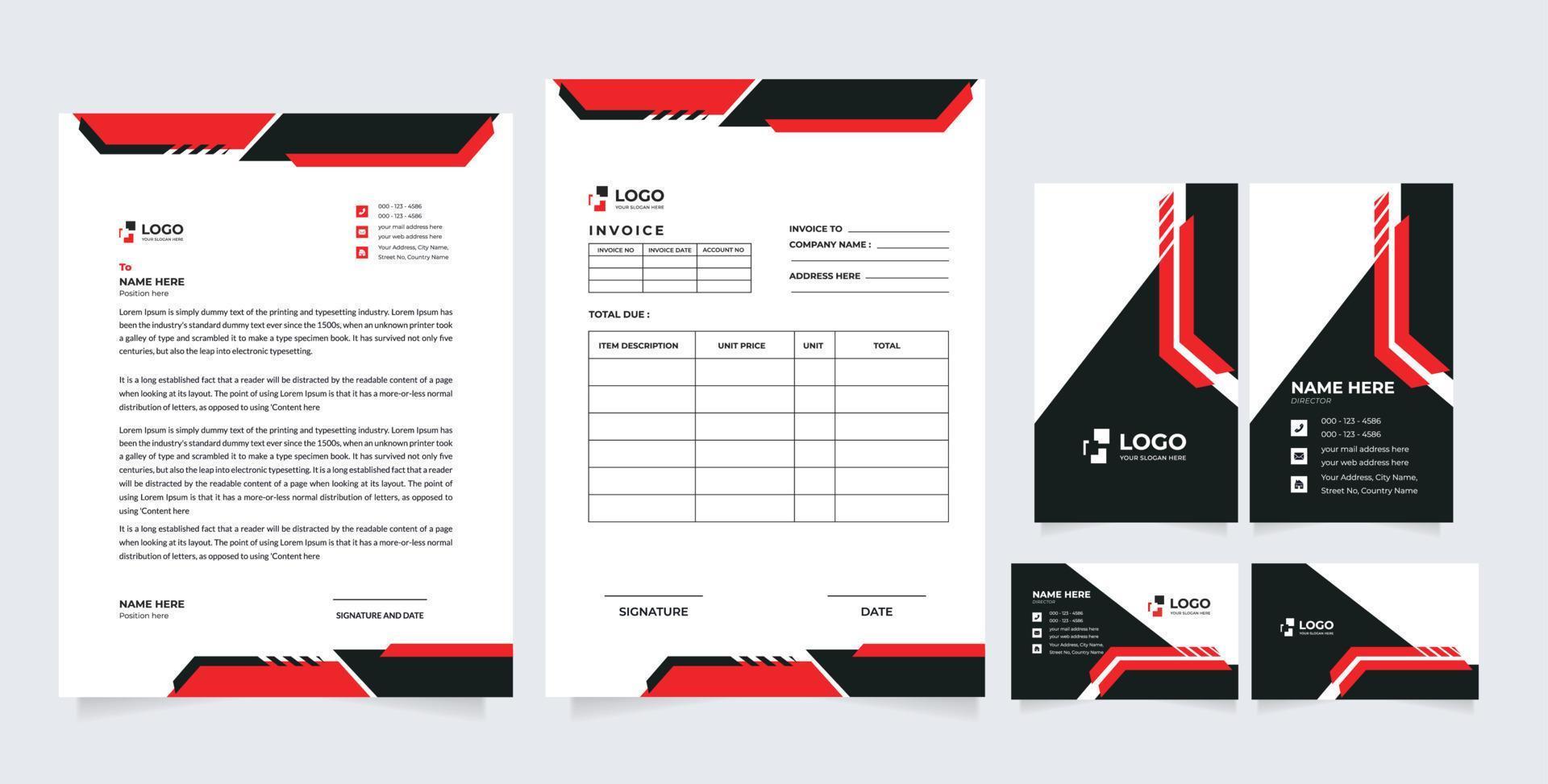 kit de design de modelo de marca de conjunto de identidade corporativa. identidade de marca editável com cor de fundo abstrata para empresa de negócios e vetor financeiro