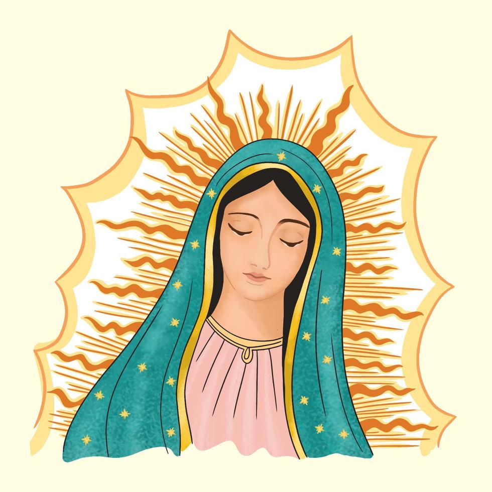 virgem maria, invocação católica de nossa senhora de guadalupe, imperatriz da américa vetor