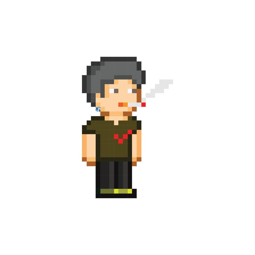 design de pixel art de personagem de desenho animado bonito. isolado no fundo branco. vetor