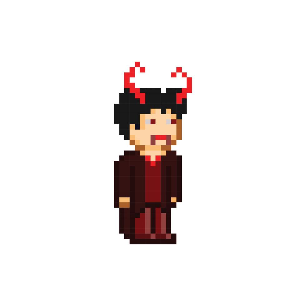 design de pixel art de personagem de desenho animado bonito. isolado no fundo branco. vetor