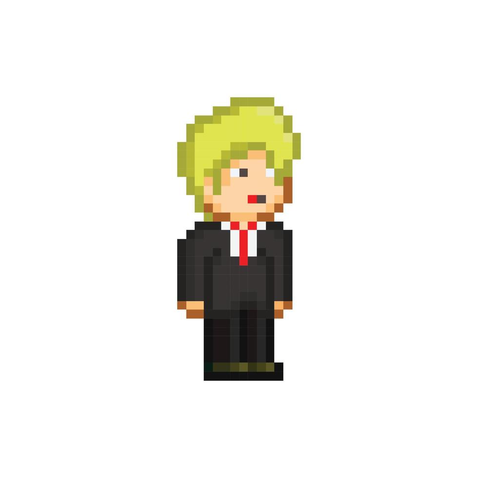 design de pixel art de personagem de desenho animado bonito. isolado no fundo branco. vetor