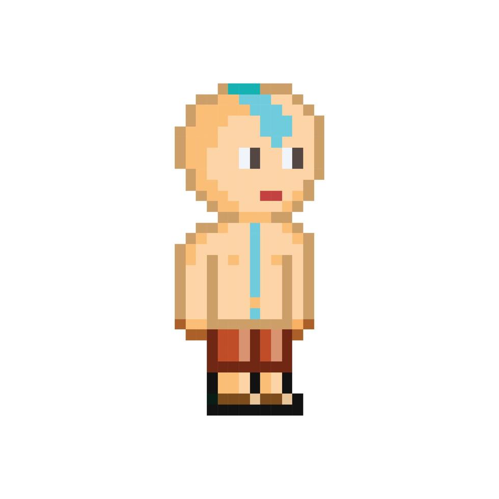 design de pixel art de personagem de desenho animado bonito. isolado no fundo branco. vetor