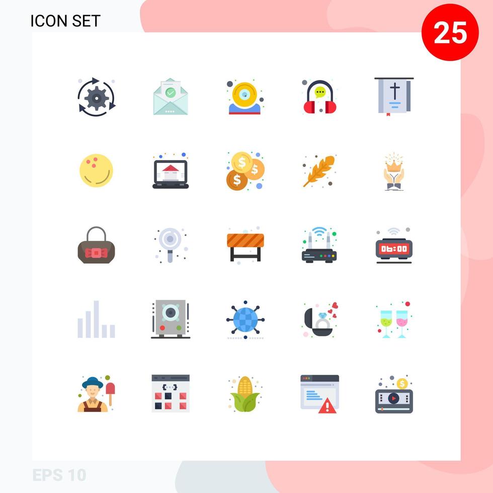 25 ícones criativos, sinais e símbolos modernos de elementos de design de vetores editáveis de webcam de educação de clientes representativos
