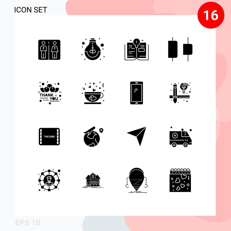 pacote de ícones vetoriais de estoque de 16 sinais e símbolos de linha para elementos de design de vetores editáveis de centro horizontal de estudo de cereja de mensagem