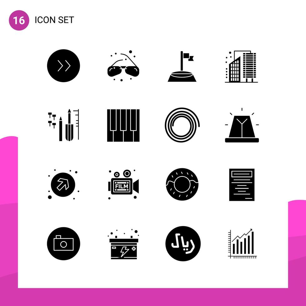 pacote de conjunto de ícones de glifo de 16 ícones sólidos isolados em fundo branco para impressão de design de site responsivo e aplicativos móveis fundo criativo de vetor de ícone preto