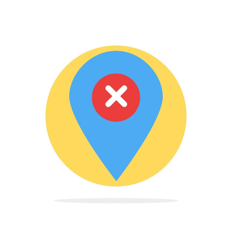 ícone de cor plana de fundo de círculo abstrato pino de navegação de mapa de localização vetor
