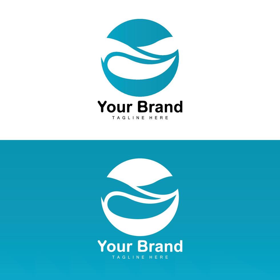 logotipo da onda do mar, design de onda de água, vetor de design de marca